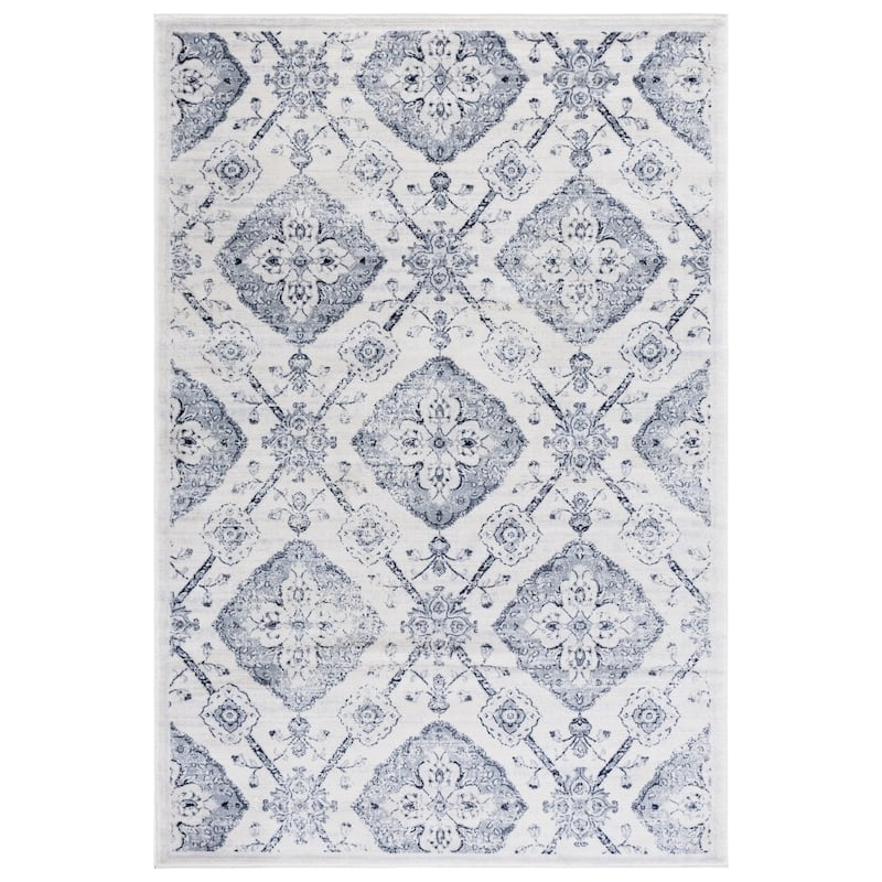 SAFAVIEH Carnegie Raghad Modern Distressed Oriental Rug - 6'7" x 9'2" - Cream/Light Grey