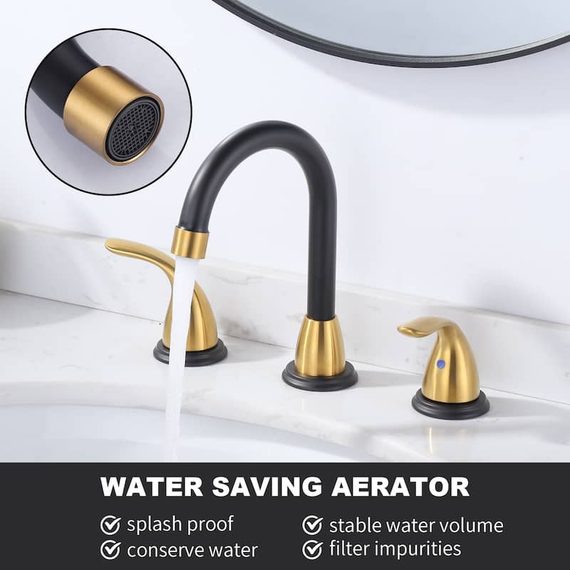 WOWOW 8 in. Widespread Double Handle Bathroom Faucet