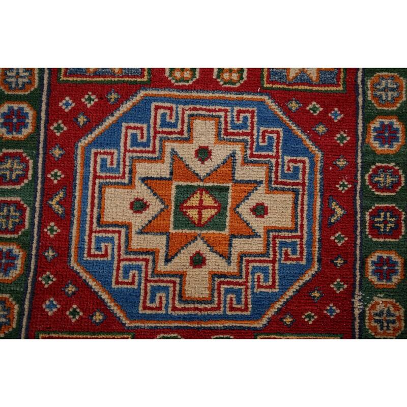 Kazak Oriental Runner Rug Handmade Traditional Red Wool Carpet - 2'9" x 13'1"