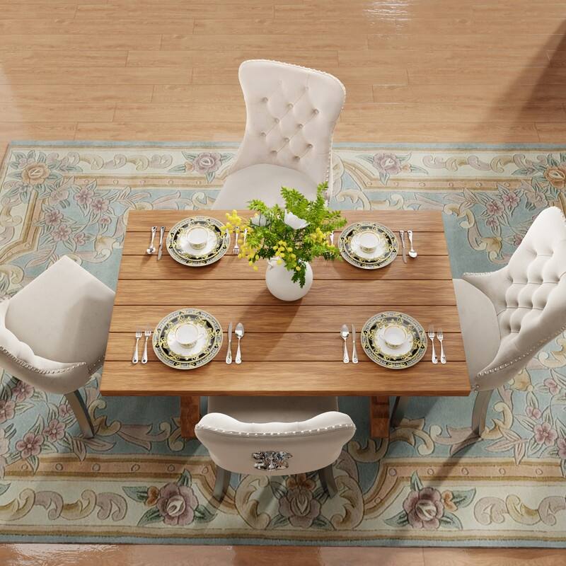 Tufted Naliheads Solid Wood Upholstered Dining Chairs (Set of 4)