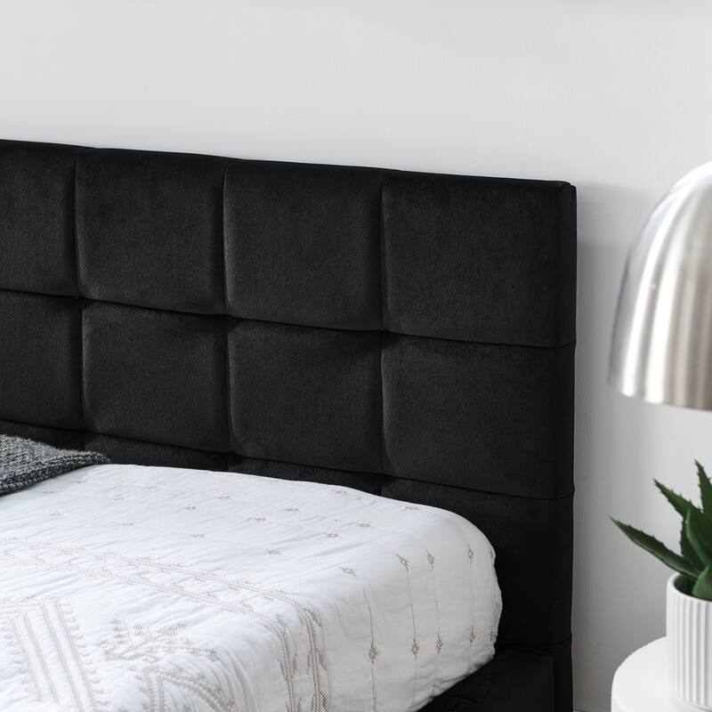 Upholstered Tufted Bed Frame Velvet Fabric Daybed