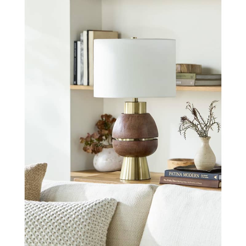 Livabliss Niobe Traditional Accent Table Lamp - Light Brown