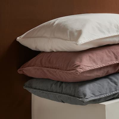 HiEnd Accents Stonewashed Cotton Canvas Vintage Chic Pillow Sham, 1PC