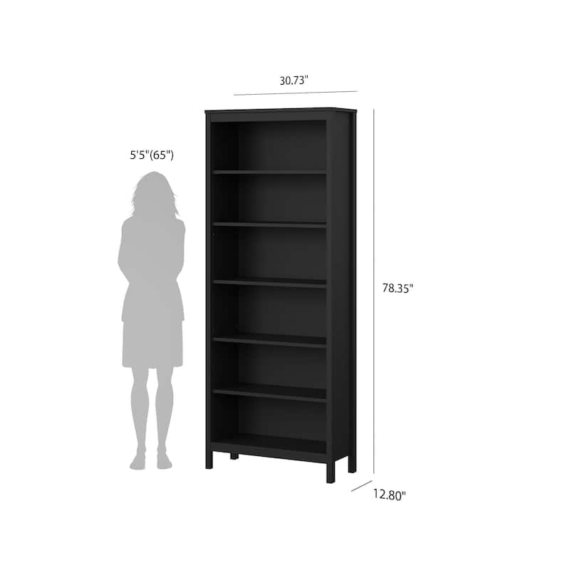 Porch & Den Madrid Adjustable 6 Shelf Bookcase