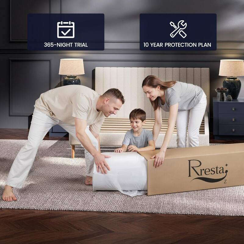 Roomfitters 12 Inch Queen/Full/King Hybrid Mattress, 5-Zone Gel Memory Foam and Pocket Spring Bed for Back and Hip Relief