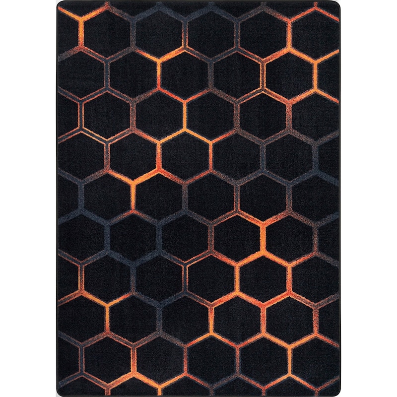 Joy Carpets Kid Essentials Breakout Area Rug - 5'4" Round - Tangerine
