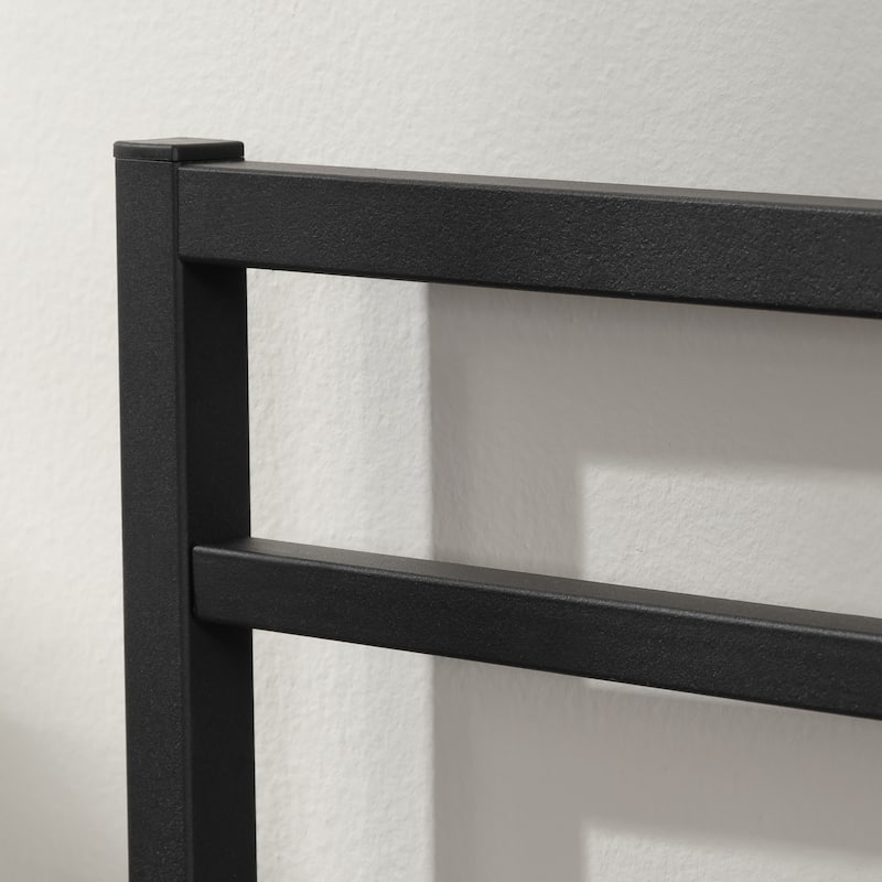 Modern Queen Bed Frame with Headboard, Black Finish