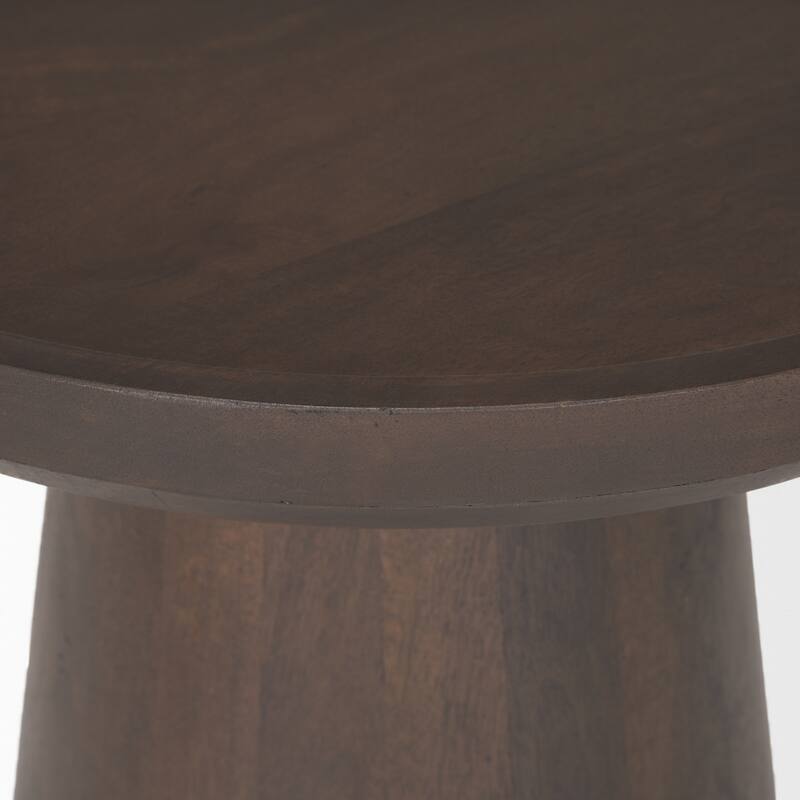 Takoda Dark Brown Wood Tapered Drum Accent Table - 19.0L x 19.0W x 20.5H