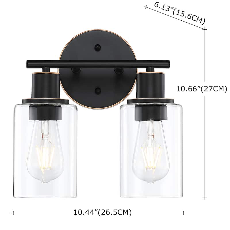 2-Lights Bathroom Wall Sconce