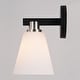 preview thumbnail 11 of 13, Vermont Matte Black and Satin Nickel Bathroom Vanity Lighting Fixture, Etched White Glass Shade, Dimmable, LED Compatible Wall