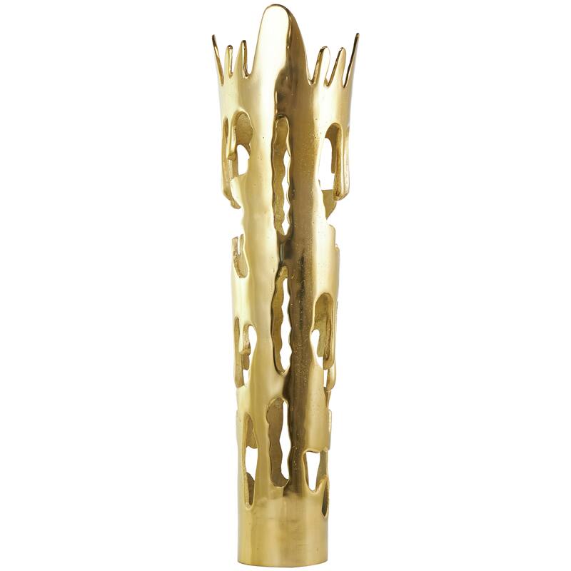 Gold, Silver or Black Aluminum Metal Drip Vase with Melting Designed Body