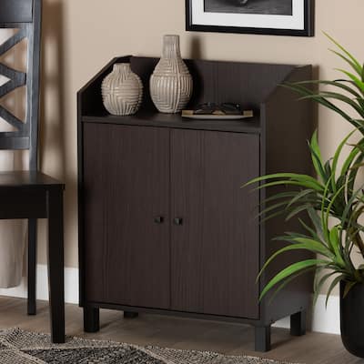 Rossin Modern 2-Door Entryway Shoe Storage Cabinet with Top Shelf