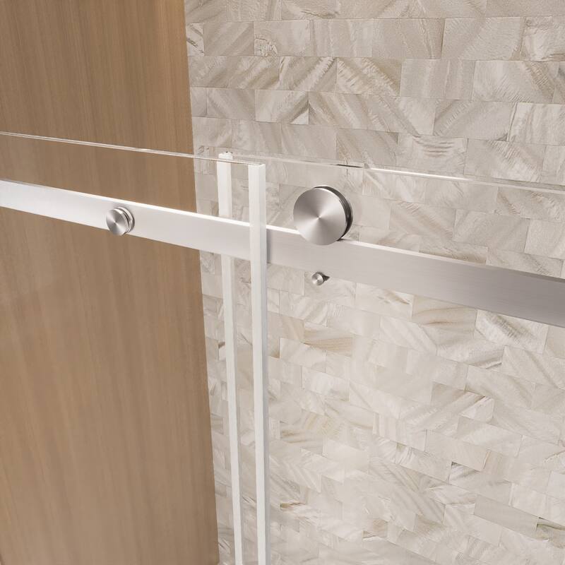 GDFStudio - Rowan Frameless Single-Sliding Shower Door for Tall Modern Bath Layouts - 60 "W x 76" H