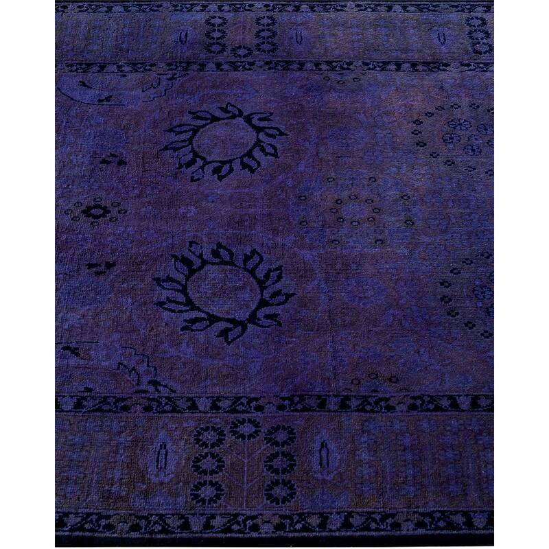 Fine Vibrance, One-of-a-Kind Hand-Knotted Runner Rug - Purple, 3' 0" x 14' 9" - 3' 0" x 14' 9"