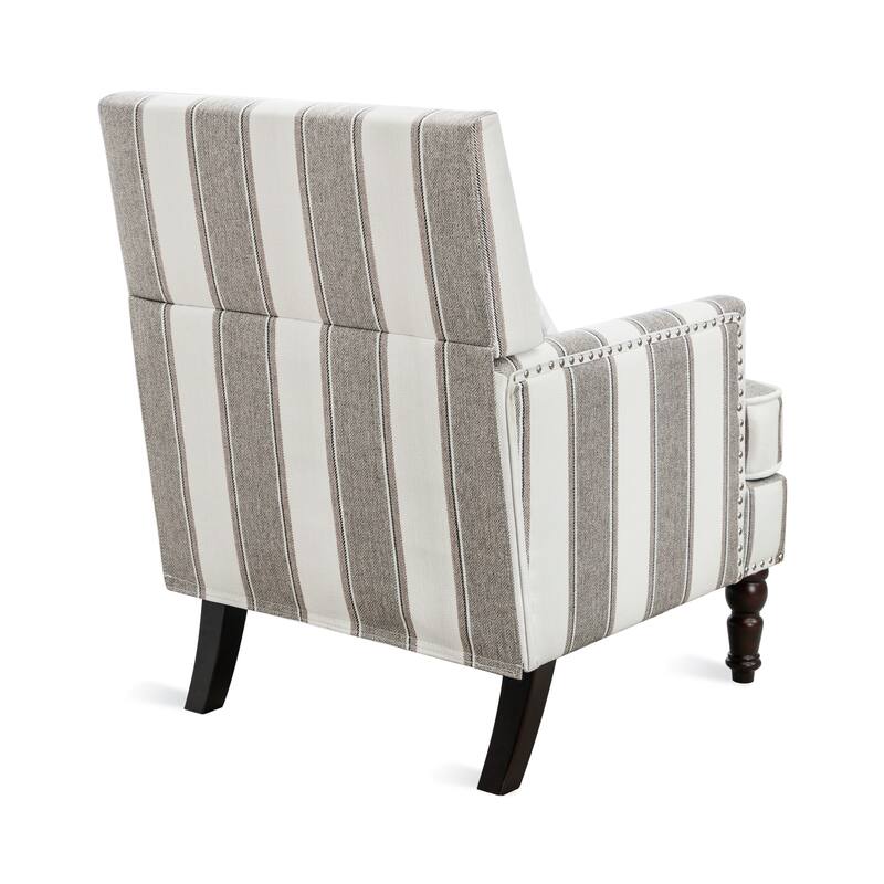 Modern Fabric Accent Chair with Upholstered Armrest Wooden Legs and Pillow for Living Room