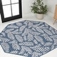 preview thumbnail 202 of 211, JONATHAN Y Galon Palm Frond Indoor/Outdoor Area Rug 5' Octagon - Navy/Ivory