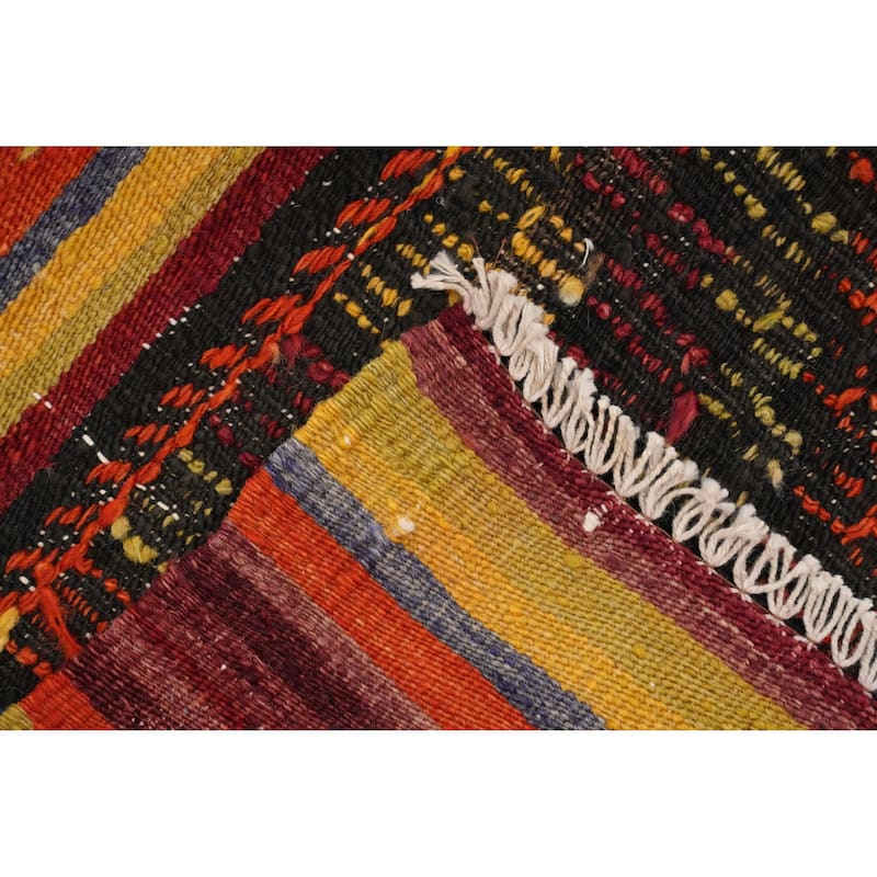 Hand Woven Oriental 100% Wool Carpet Southwestern Tribal Multi-Colored Kilim Area Rug - 8' 4'' X 5' 1''