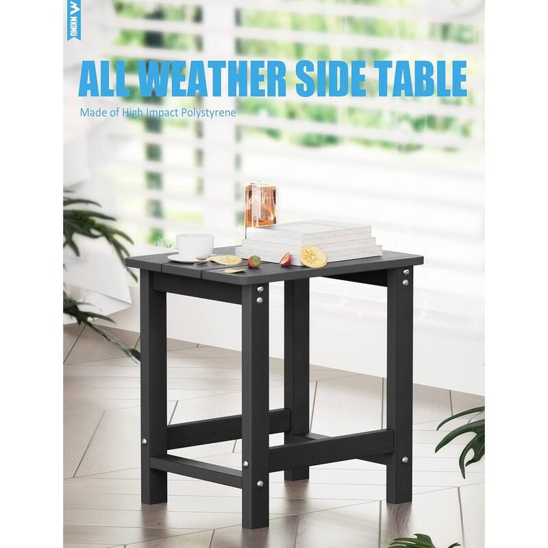 WINSOON Outside Adirondack Square Side Table, Weather Resistant Patio Tables Set Of 2