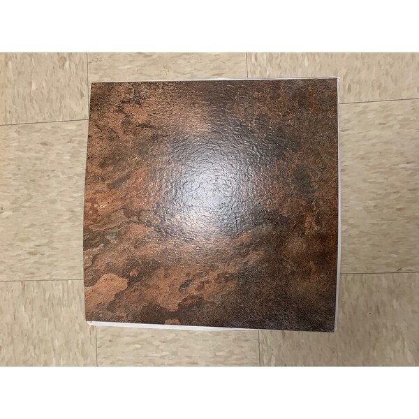 Shop Achim Majestic Rustic Copper Slate 18x18 Self Adhesive Vinyl Floor Tile 10 Tiles 22 5 Sq Ft Overstock 11817443