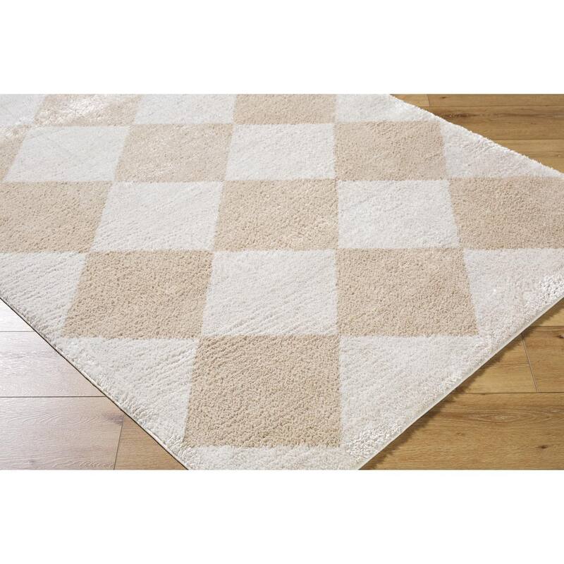 Livabliss Scandinavian Fossay Shag Diamond Washable Area Rug
