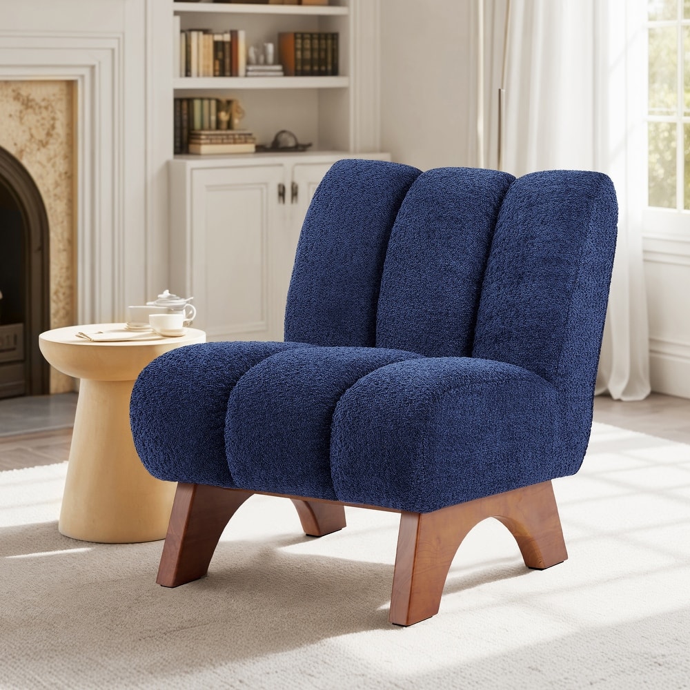 Art Leon Modern Wood and Fabric Accent Sofa Chair