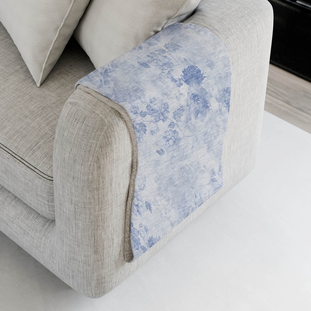 Premium Machine Washable Modern Floral Sherpa Throw Blanket