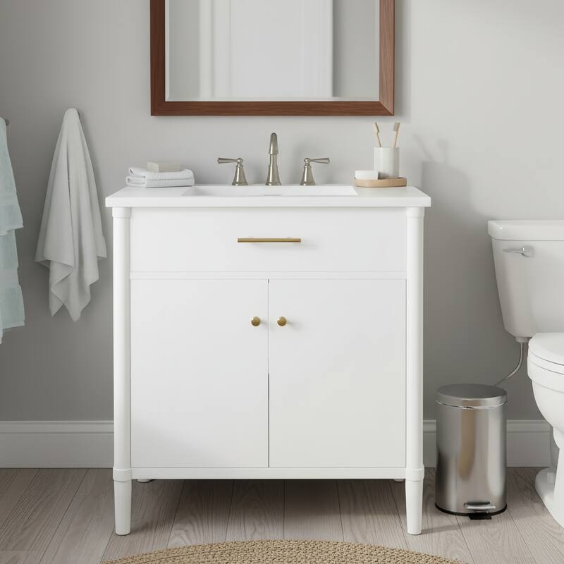 Christopher Knight Home - Emery 31" Bathroom Vanity with Sink highly with Modern Design - White