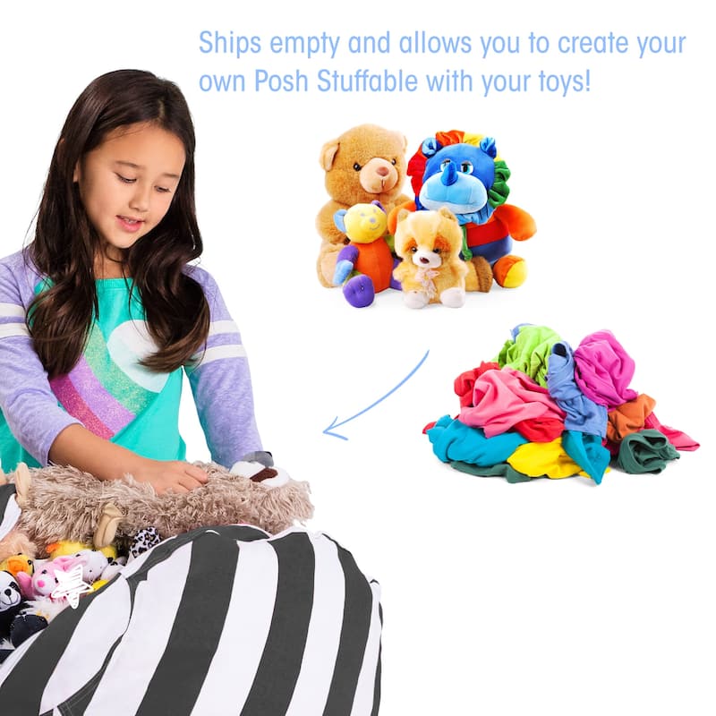 Kids' Stuffed Animal Storage Bean Bag Chair Cover or Toy Organizer