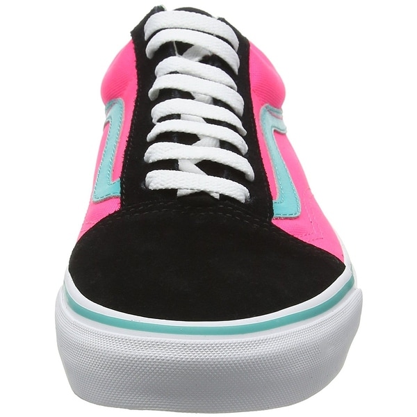 black pink and blue vans