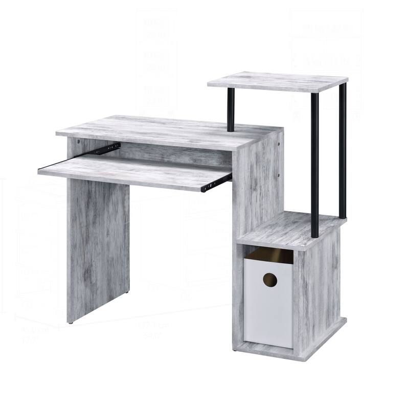 Versatile Metal and Wood Computer Desk with Integrated Storage Options
