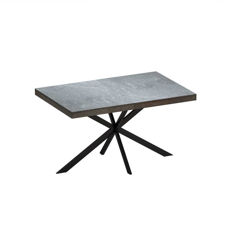 5 Pcs Dining Table Set, Kitchen Dining Table Set with Extendable Rectangular Table and 4 Upholstered Dining Chairs