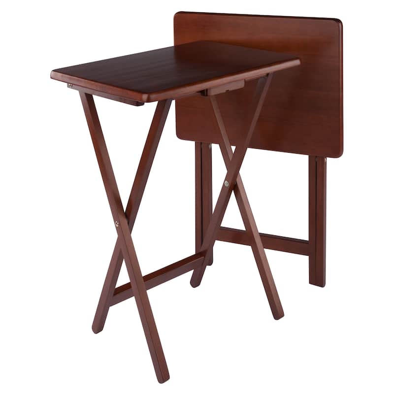 Alex Set of 2 Snack Tables Walnut Finish