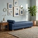 preview thumbnail 57 of 105, Jaxx Alon Daybed - Fold-Out Sleeper Chaise with Premium Memory Foam Queen-Size Mattress - Made in the USA Ultraleather Deep Blue