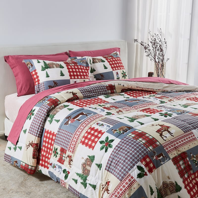 Linery & Co. All-Season Printed Down Alternative Comforter Set
