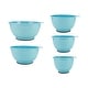 preview thumbnail 2 of 11, KitchenAid Classic Mixing Bowls, Set of 5 Aqua Sky