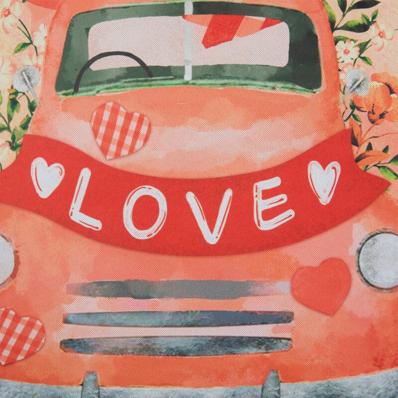 Love Banner and Vintage Car Garden Flag 12.5" x 18"