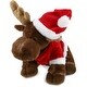 preview thumbnail 1 of 4, DolliBu Santa Standing Brown Moose Stuffed Animal with Santa Outfit - 13 inches