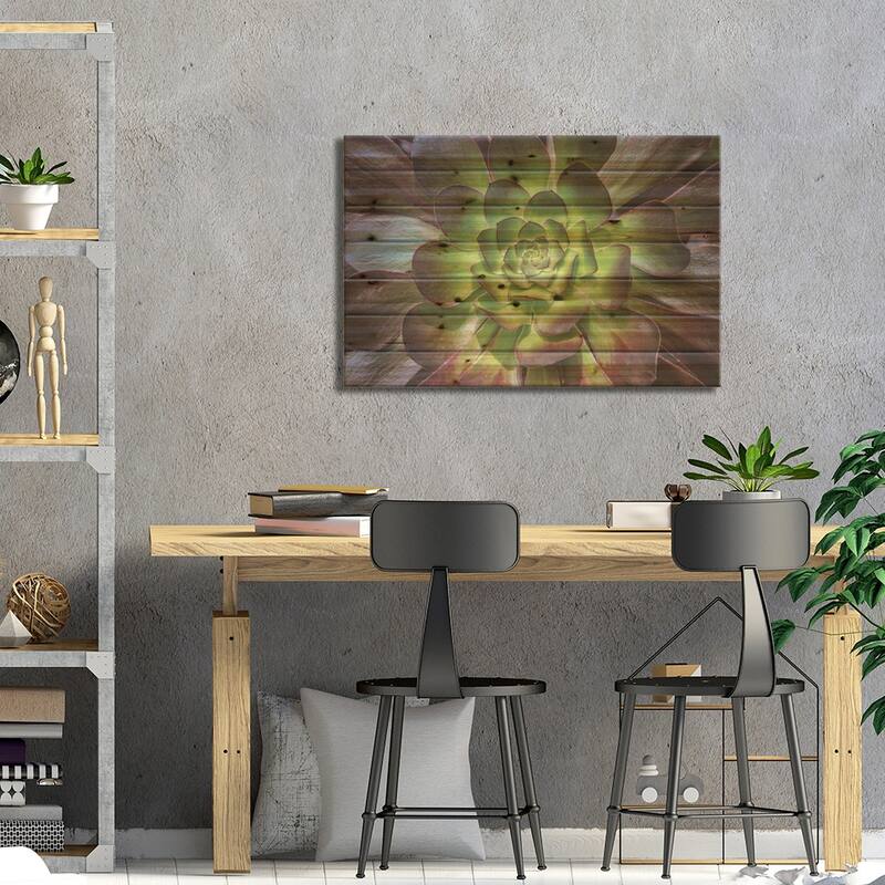 Black Rose Print On Wood by Barbara Markoff - Multi-Color