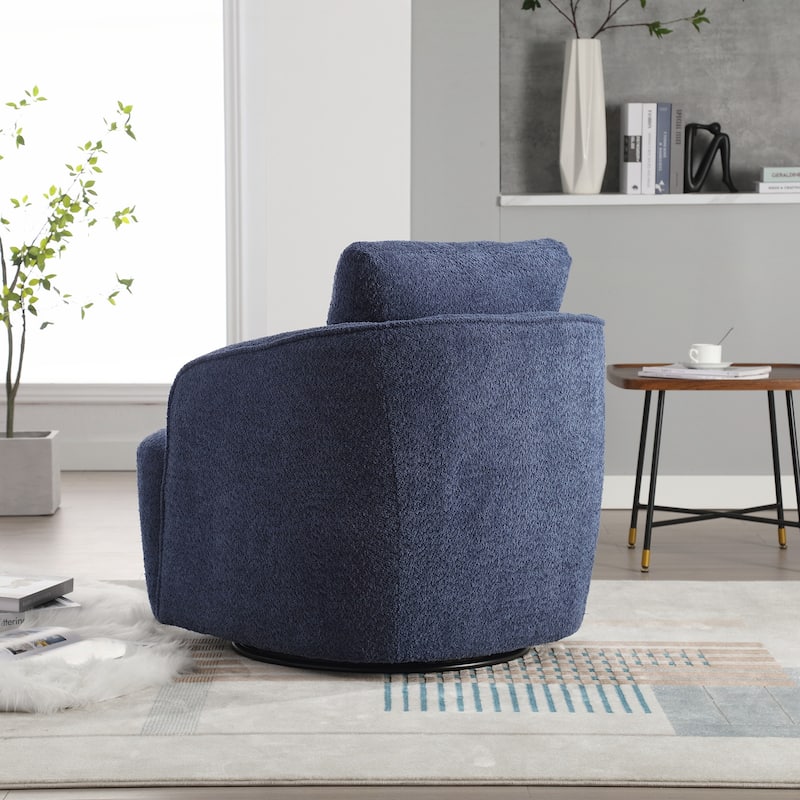 Upholstered Swivel Accent Barrel Chair and Comfy Round Accent Single Sofa Chair