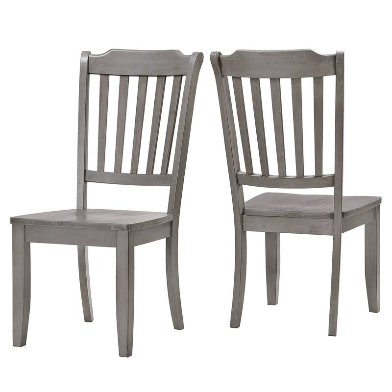 Eleanor Slat-back Wood Dining Chairs (Set of 2) by iNSPIRE Q Classic - Antique Grey