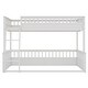 preview thumbnail 5 of 24, Full XL Size Loft Bed & 3 Sided Guardrails Queen Size Platform Bed, Full XL Over Queen Bunk Bed with Guardrails and Ladder