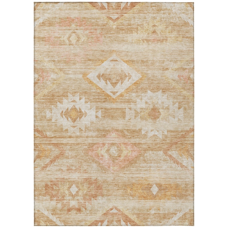 Machine Washable Indoor/ Outdoor Chantille Boho Tribal Rug