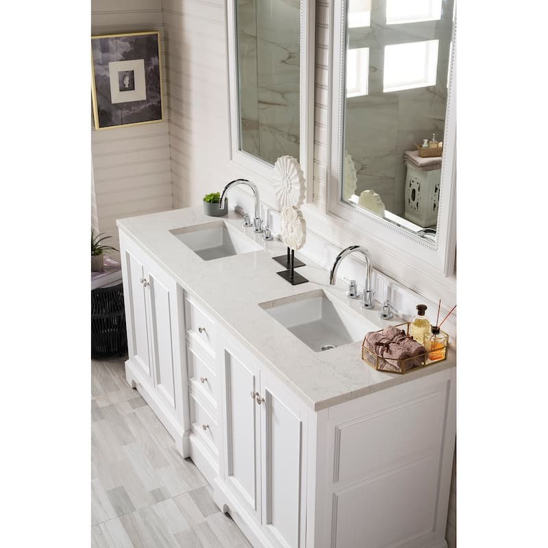 James Martin Vanities De Soto 72" Double Vanity, Bright White
