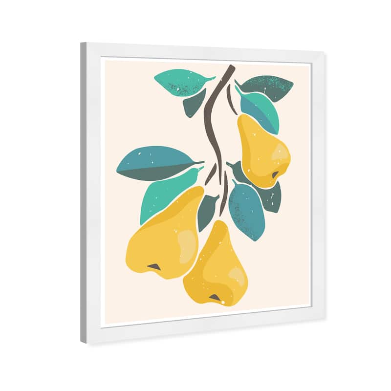 Wynwood Studio Prints Food and Cuisine Cute Pears Yellow and Wall Art Canvas Print