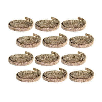 Gold Glitter Rope Ribbon (Set of 12 Rolls) - N/A