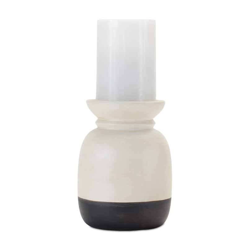 Dual-Tone Ceramic Candle Holder (Set of 2)