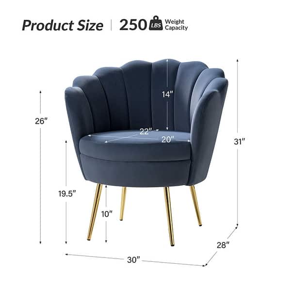 dimension image slide 0 of 18, HULALA HOME Xabier Cute Modern Upholstered Barrel Chair Accent Chair with Tufted Back