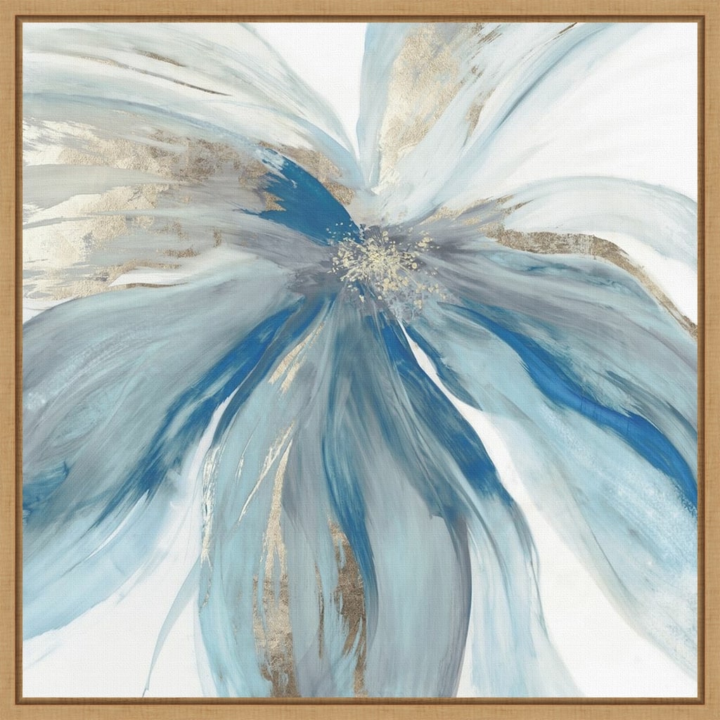Blue Monarch I (Flower) by Asia Jensen Framed Canvas Art