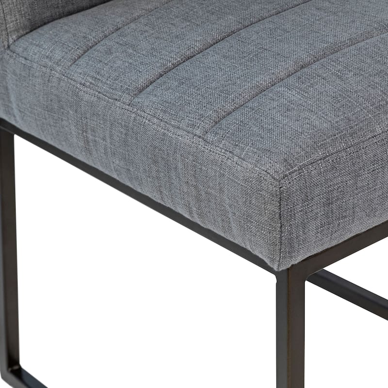 Kristen Linen Upholstered Dining Chair, Blue Grey