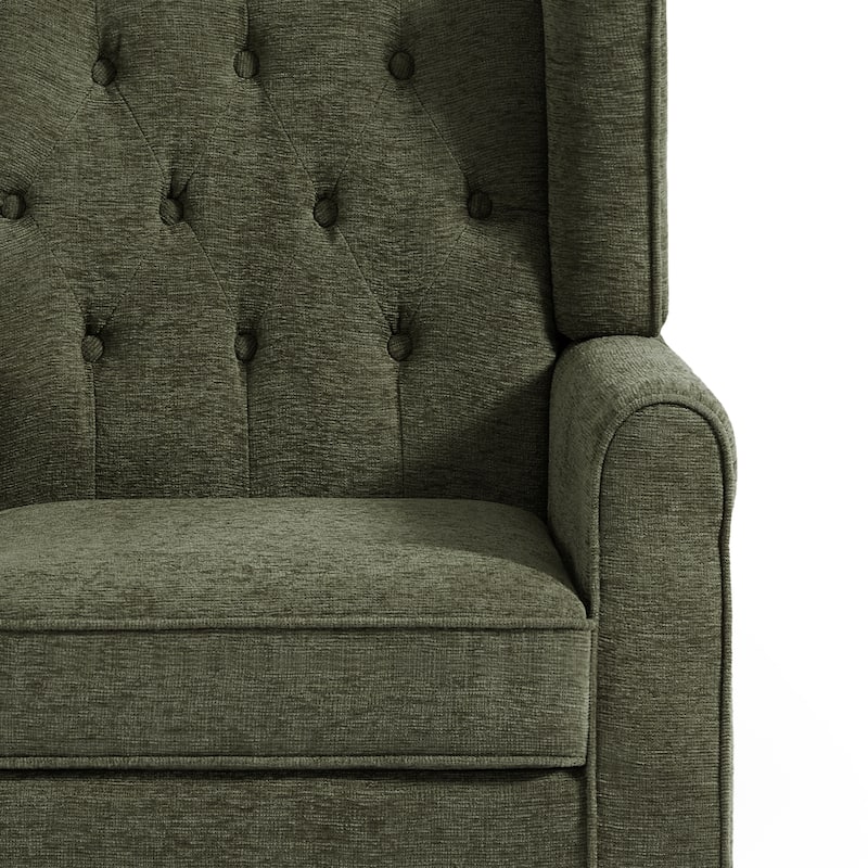 Modern Button Tufted Wingback Accent Chair Upholstered Armchair